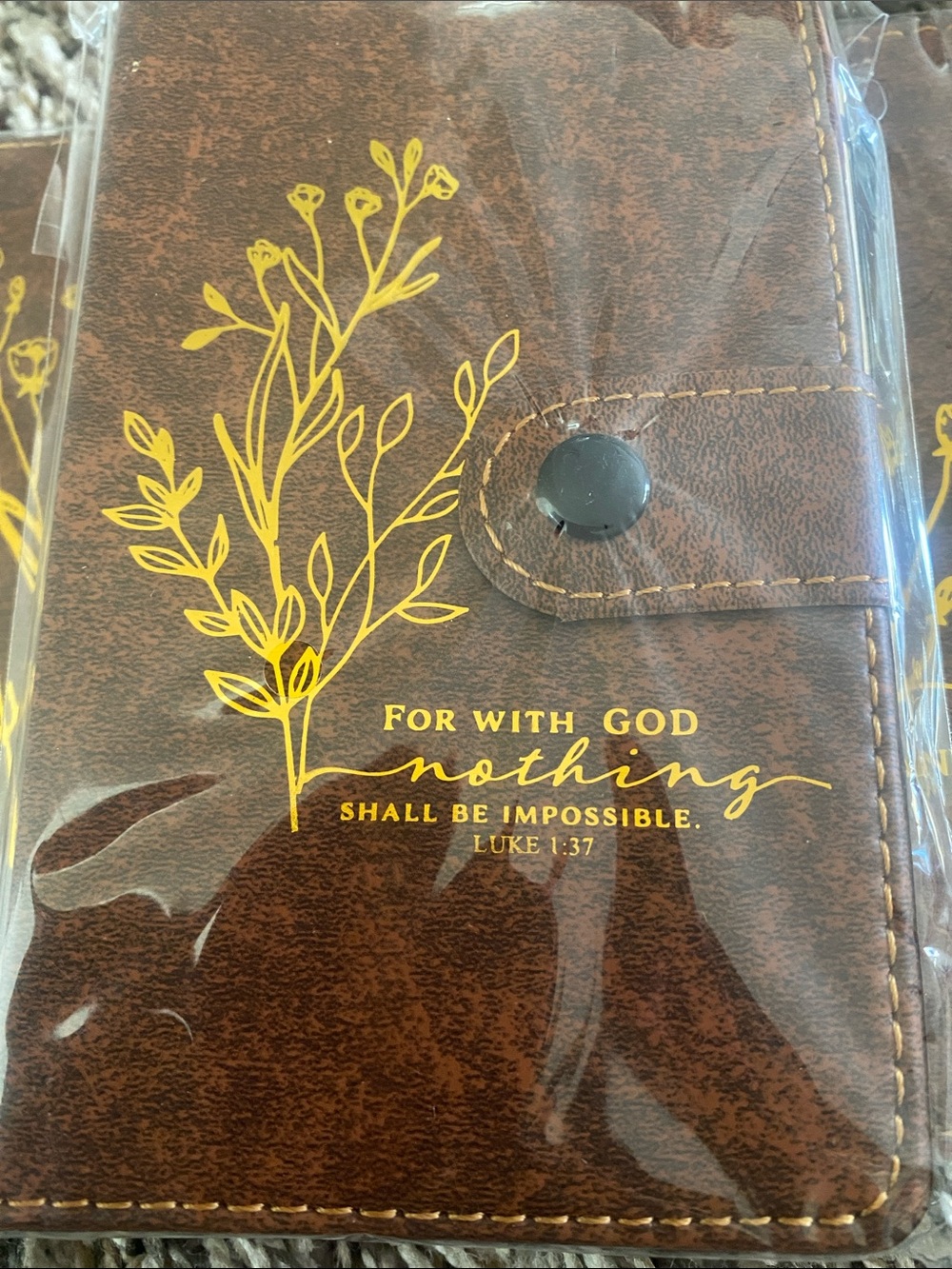 Mini Faux/Vegan Leather Religious Journal with Matching Pen - CHOOSE ONE - Picture 5 of 13